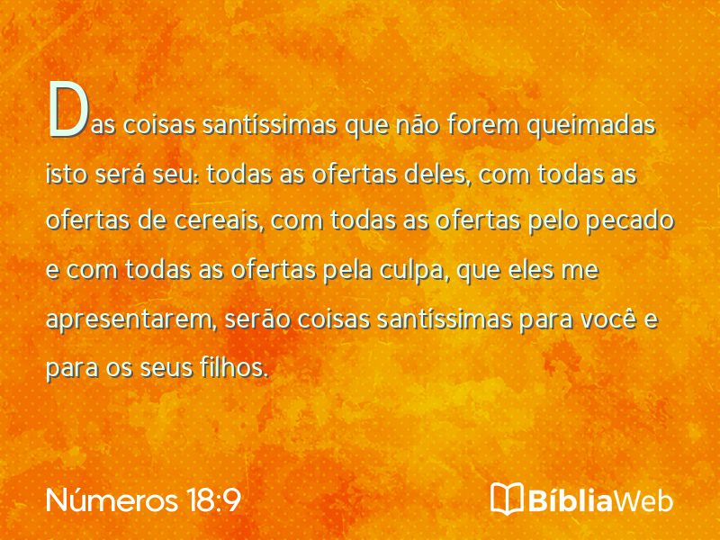 Números 18:9 em imagem para compartilhar