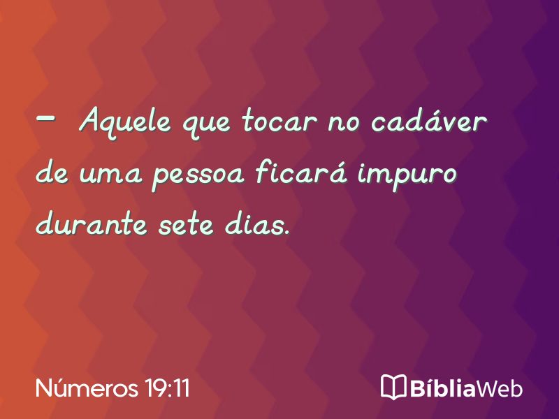 Números 19:11 em imagem para compartilhar