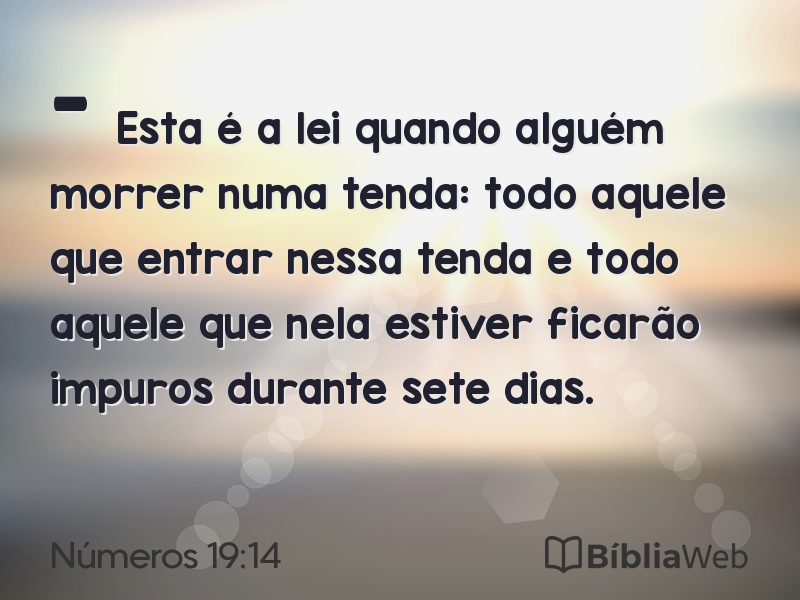 Números 19:14 em imagem para compartilhar