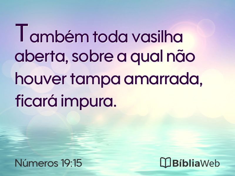 Números 19:15 em imagem para compartilhar