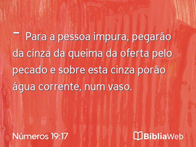 Números 19:17 em imagem para compartilhar