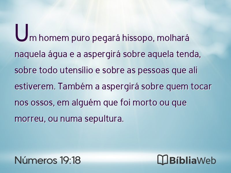 Números 19:18 em imagem para compartilhar