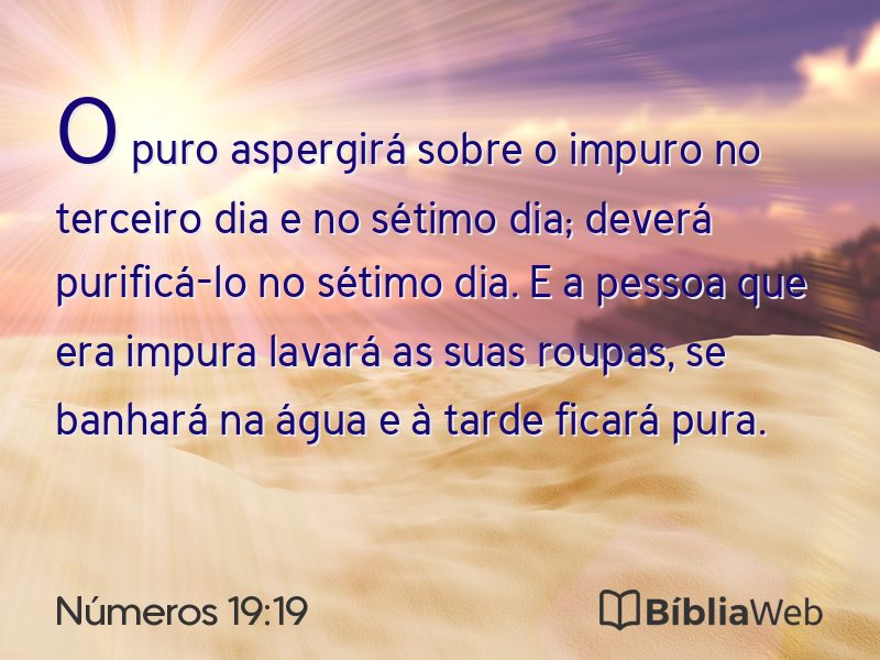 Números 19:19 em imagem para compartilhar