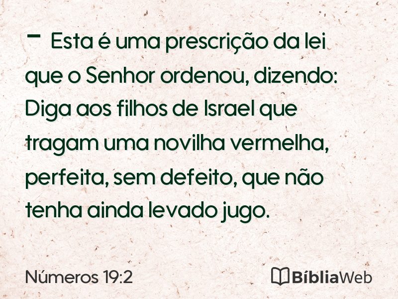 Números 19:2 em imagem para compartilhar