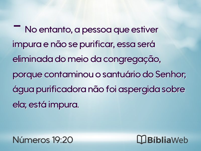 Números 19:20 em imagem para compartilhar