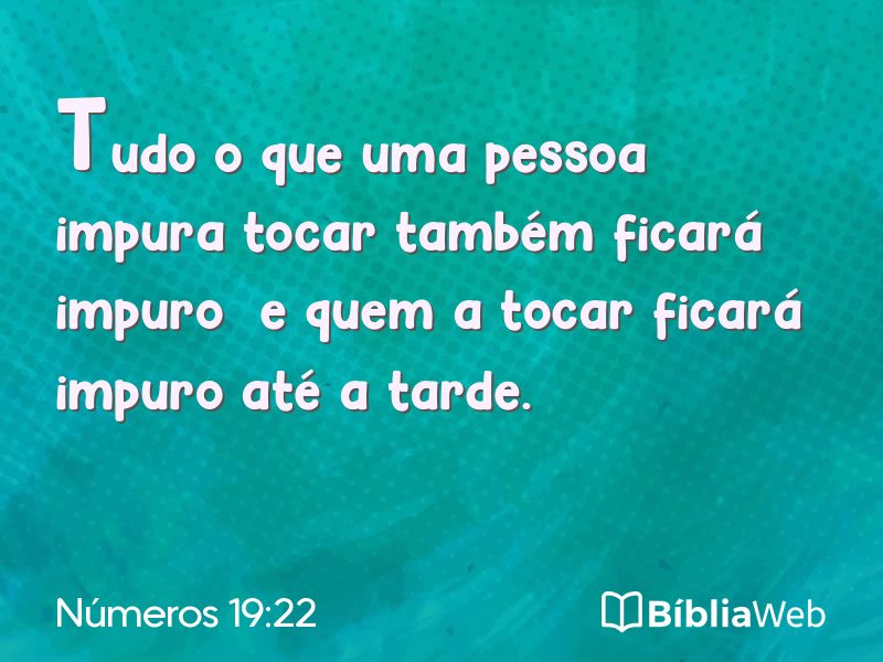 Números 19:22 em imagem para compartilhar