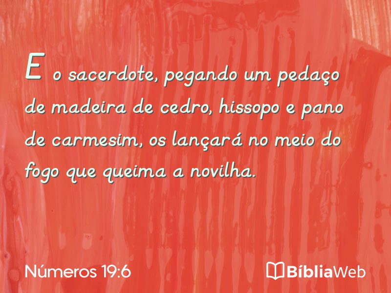 Números 19:6 em imagem para compartilhar