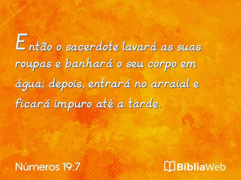 Números 19:7 em imagem para compartilhar