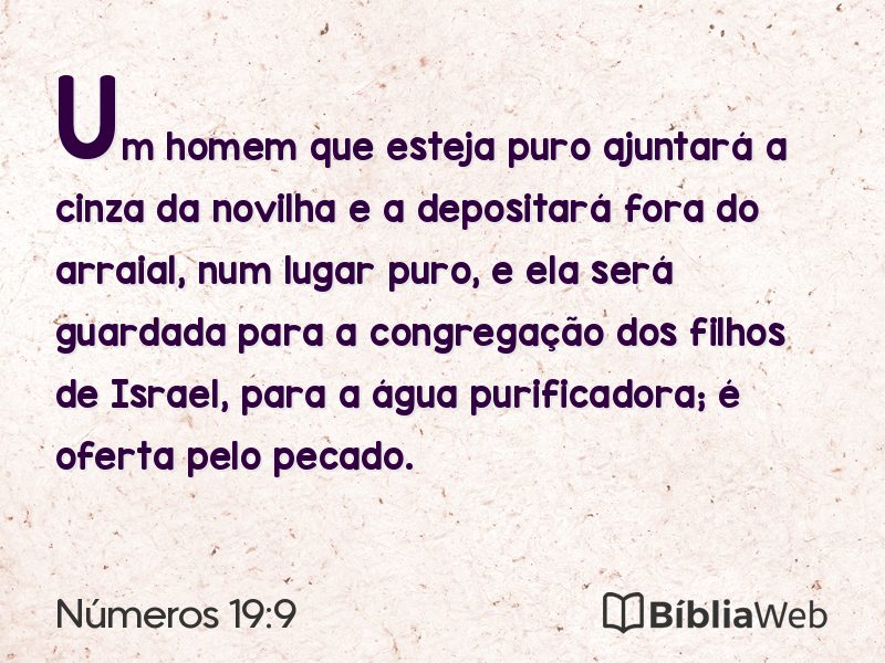 Números 19:9 em imagem para compartilhar