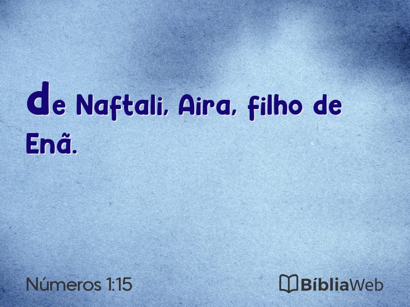 Números 1:15 em imagem para compartilhar