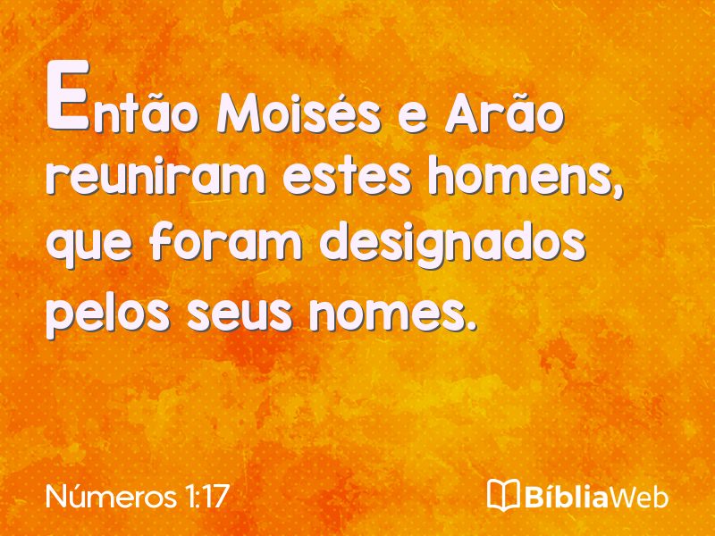 Números 1:17 em imagem para compartilhar