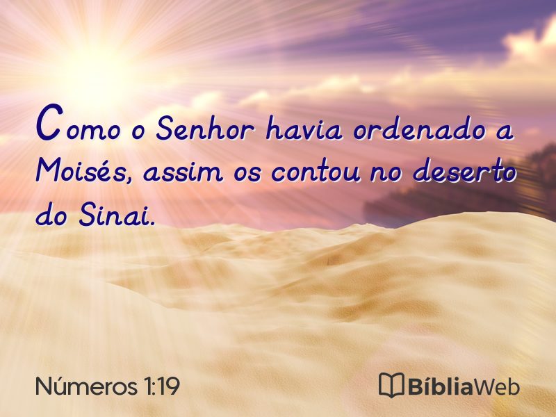 Números 1:19 em imagem para compartilhar