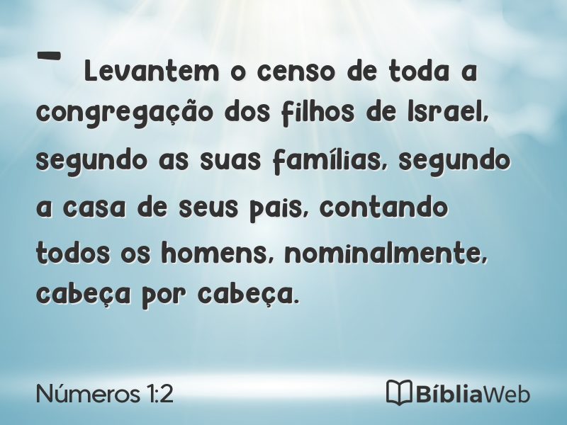 Números 1:2 em imagem para compartilhar