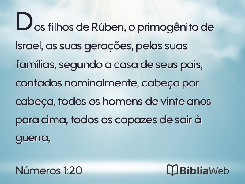 Números 1:20 em imagem para compartilhar