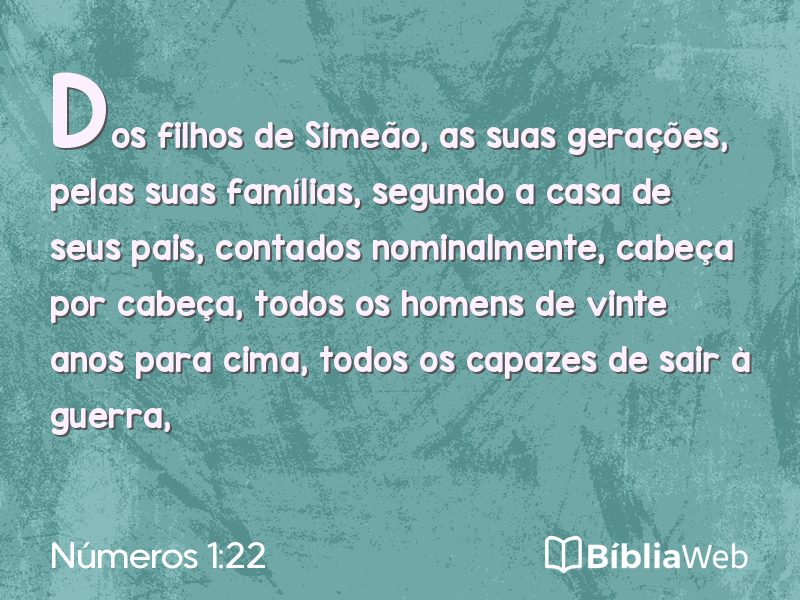 Números 1:22 em imagem para compartilhar
