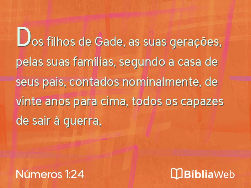 Números 1:24 em imagem para compartilhar