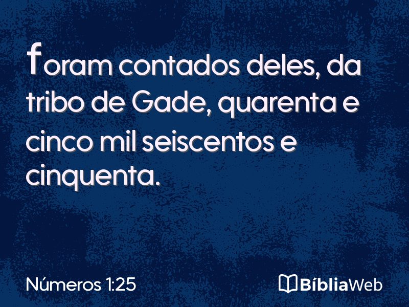 Números 1:25 em imagem para compartilhar