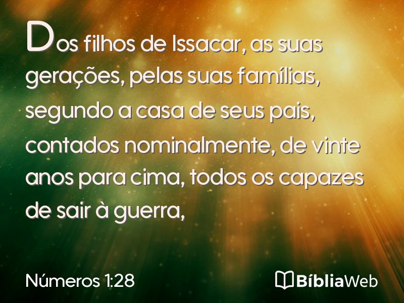 Números 1:28 em imagem para compartilhar