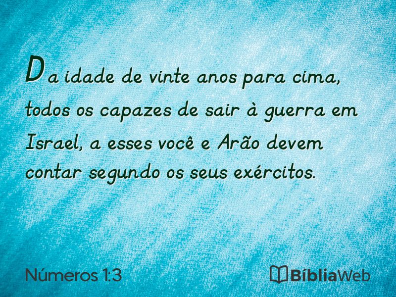 Números 1:3 em imagem para compartilhar