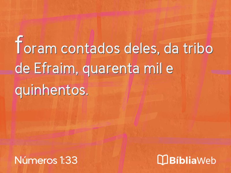 Números 1:33 em imagem para compartilhar