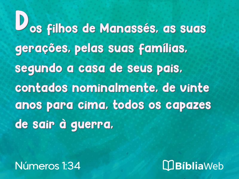 Números 1:34 em imagem para compartilhar