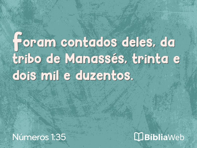 Números 1:35 em imagem para compartilhar