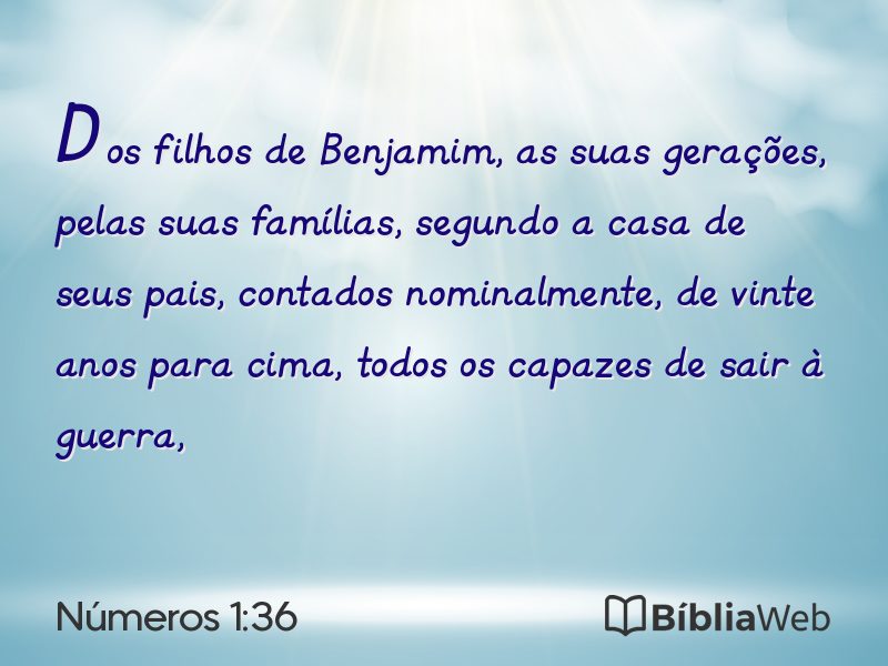 Números 1:36 em imagem para compartilhar