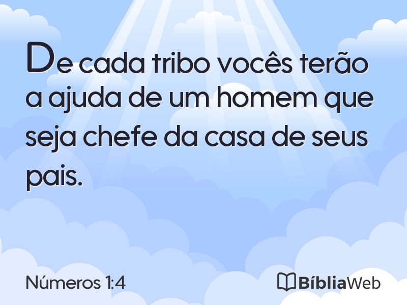 Números 1:4 em imagem para compartilhar