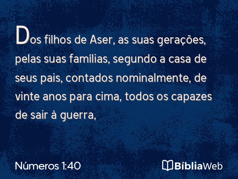 Números 1:40 em imagem para compartilhar