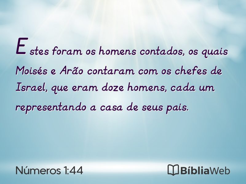Números 1:44 em imagem para compartilhar