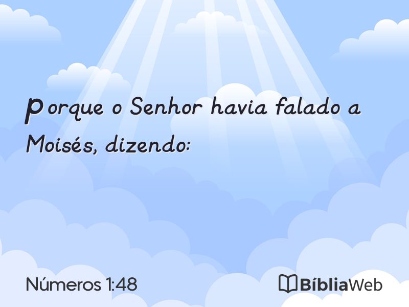 Números 1:48 em imagem para compartilhar