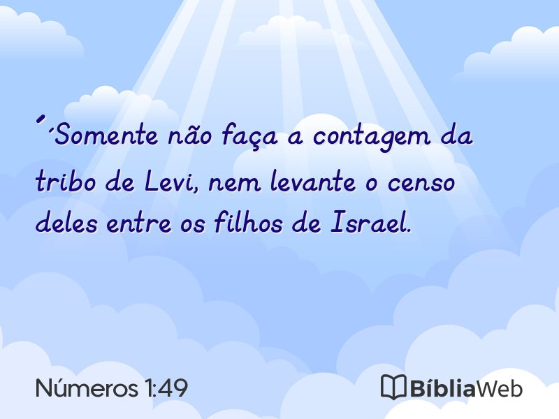Números 1:49 em imagem para compartilhar