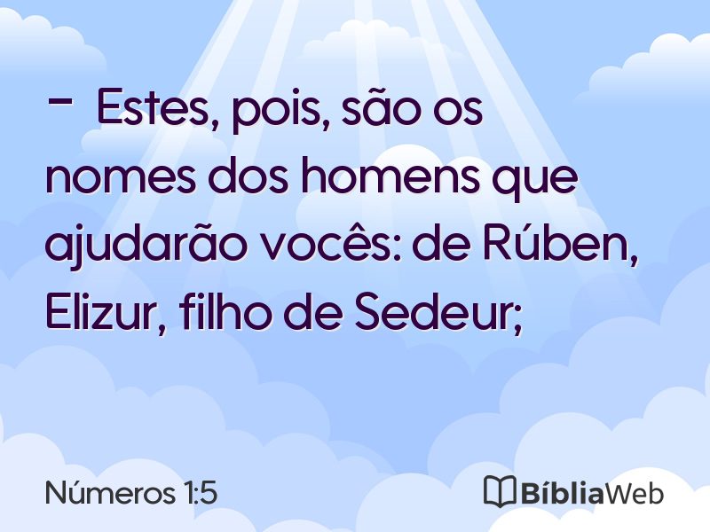 Números 1:5 em imagem para compartilhar