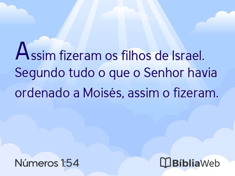 Números 1:54 em imagem para compartilhar