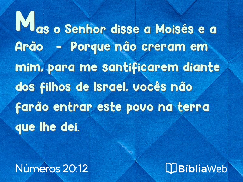 Números 20:12 em imagem para compartilhar