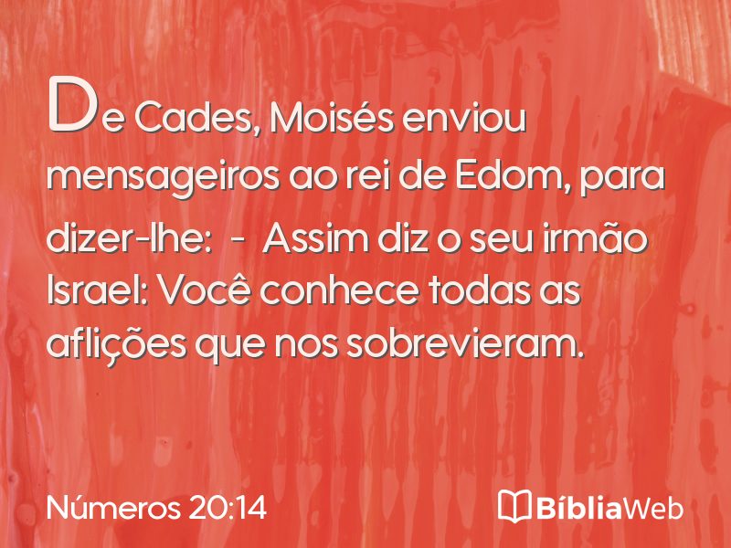 Números 20:14 em imagem para compartilhar