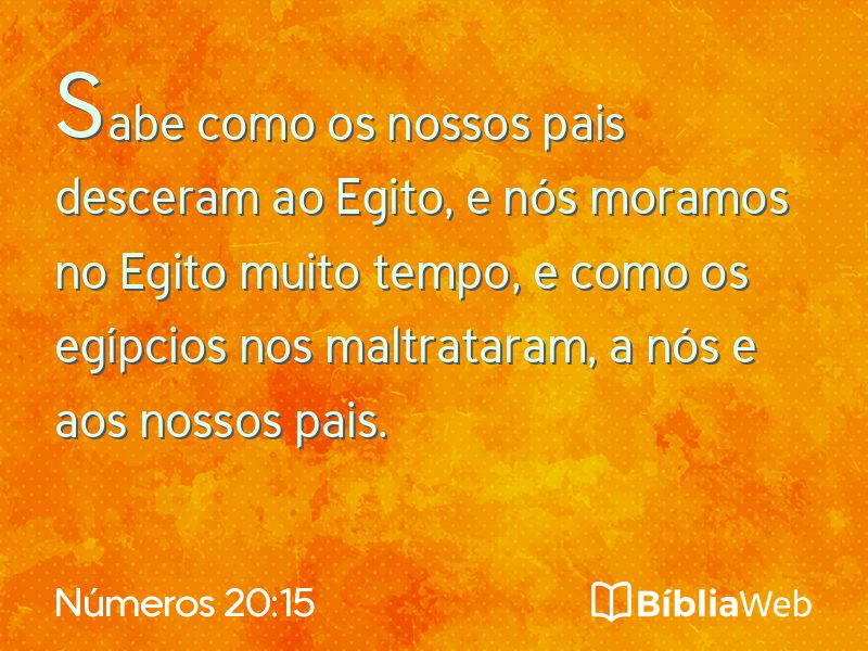 Números 20:15 em imagem para compartilhar