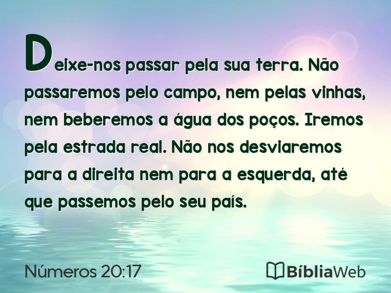 Números 20:17 em imagem para compartilhar