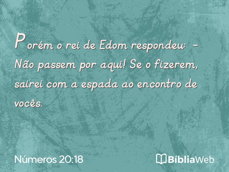 Números 20:18 em imagem para compartilhar