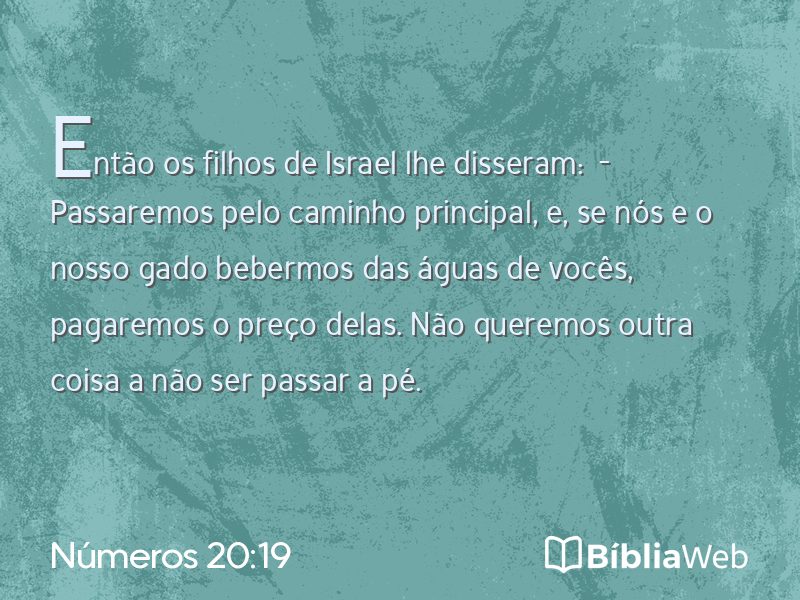 Números 20:19 em imagem para compartilhar