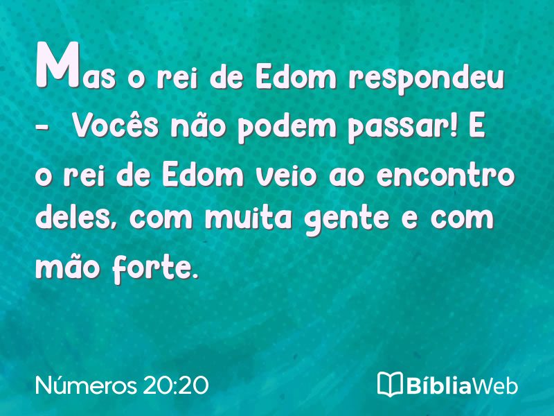 Números 20:20 em imagem para compartilhar