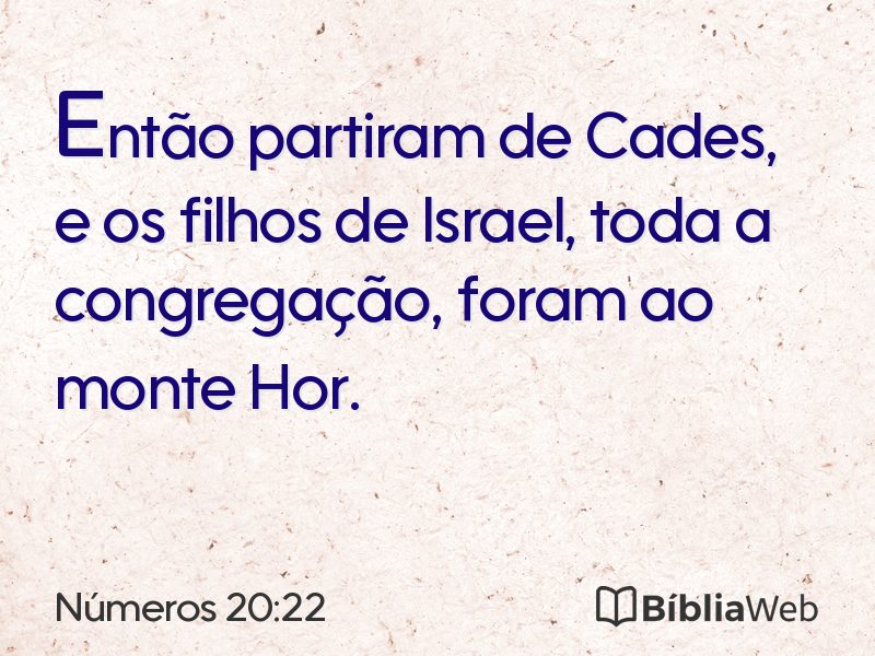 Números 20:22 em imagem para compartilhar