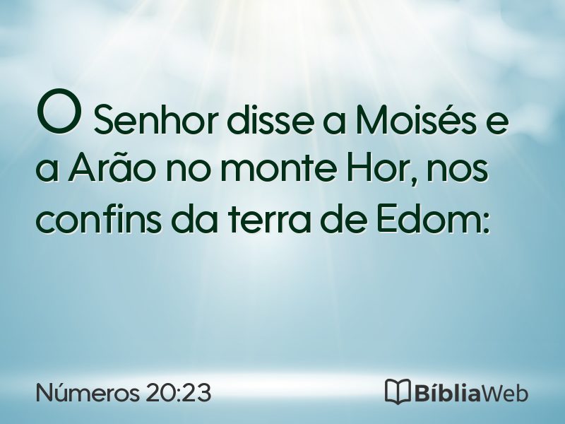 Números 20:23 em imagem para compartilhar