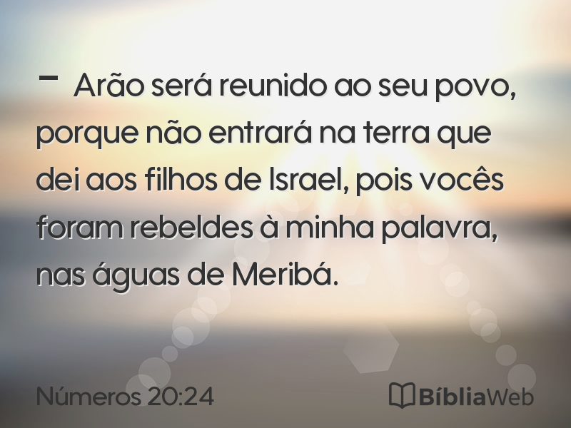 Números 20:24 em imagem para compartilhar