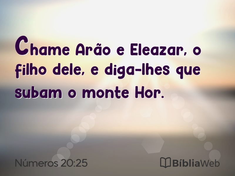 Números 20:25 em imagem para compartilhar