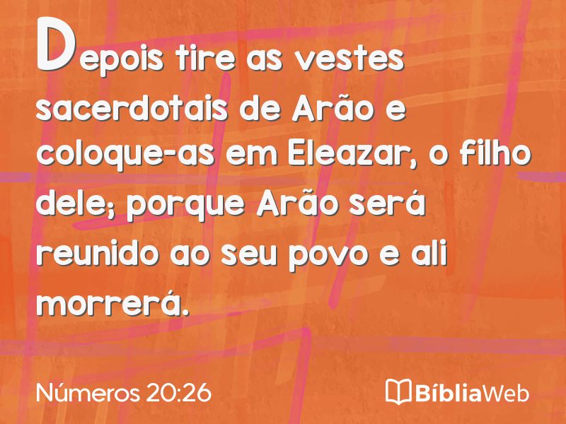 Números 20:26 em imagem para compartilhar