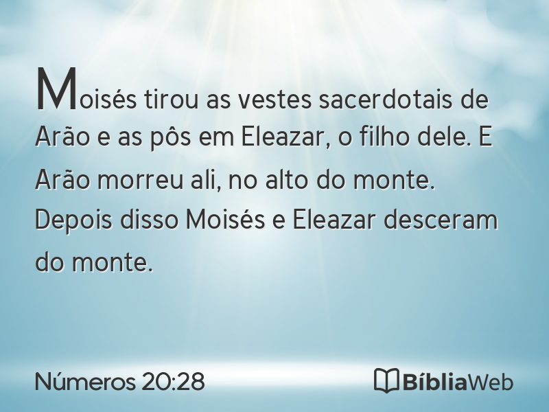 Números 20:28 em imagem para compartilhar
