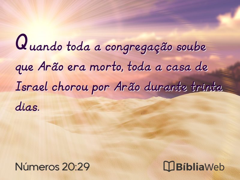Números 20:29 em imagem para compartilhar
