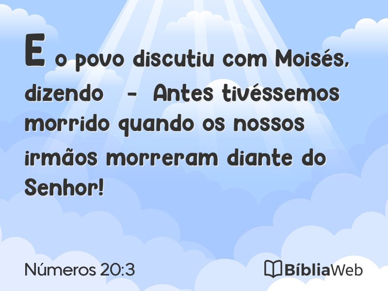 Números 20:3 em imagem para compartilhar