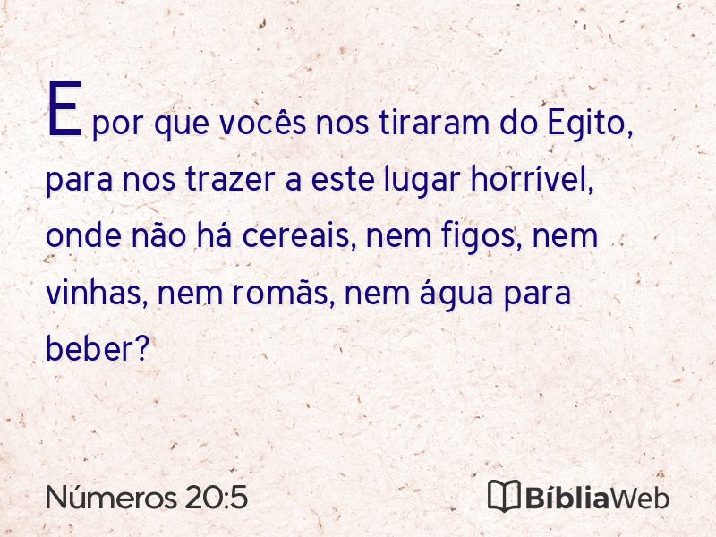 Números 20:5 em imagem para compartilhar
